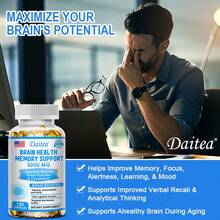 Brain Health Supplement - Suitable For Men And Women - Contains Ginkgo Biloba Extract To Support Healthy Memory, Focus, Immune System, And Sleep Quality - 120 Softgels - 1 chai - Xem 4