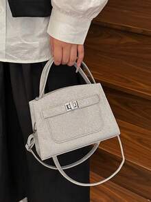 Women's Handbag, Popular High-Quality Luxury Bag, Fashionable Tote Shoulder Bag, Suitable For Daily Outings - Silver - View 6