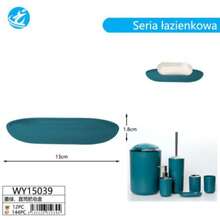 5pcs Minimalist Bathroom Accessory Set / Matte Green Countertop Storage / Toilet Brush + Soap Dispenser + Rinse Cup + Toothbrush Holder + Soap Dish - Dark Green - View 11