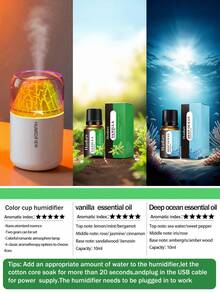 2-In-1 Volcano Shaped Car Humidifier And Aroma Diffuser With LED Light, 180ml USB Powered (Auto Shut Off), Portable Air Humidifier, Quiet Mist Aroma Diffuser, Multiple Fragrance Options, Suitable For All Car Models - A - 查看 17