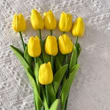 12 pezzi profumo di fiori di tulipano artificiali, adatti come centrotavola, decorazione per tavolo da pranzo, per occasioni come San Valentino, Festa della Mamma, Ringraziamento e decorazione da giardino - Multicolore - Visualizzare 4