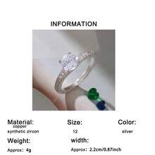 1枚经典闪亮爪镶圆形立方氧化锆戒指，是订婚、结婚、派对、情人节或生日礼物的理想之选。 - 銀色 - 查看 5