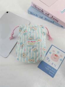 1pc Floral-Patterned Quilted Camera Bag, Protection Bag, Anti-Drop And Anti-Dust Soft Storage Bag, Multi-Functional Drawstring Pouch - Multicolor - View 18
