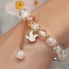 Vòng tay hoa cúc đính pha lê mới, kiểu dáng thanh lịch đa năng, phù hợp cho học sinh và các bạn nữ, bán sỉ. - Chim bồ câu trắng hòa bình - Xem 3