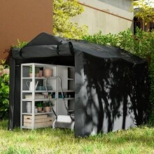 Waterproof Garage Shed With Door, UV Resistant, 220 X 157 X 165 Cm, Black - A - View 1