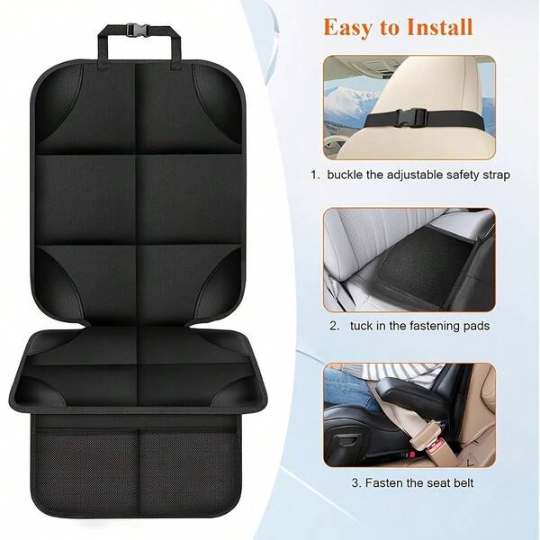 Bộ 2 tấm bảo vệ ghế ô tô phù hợp với mọi loại xe - Đệm ghế ô tô cỡ lớn với chất liệu vải 600D chống thấm nước và 2 túi đựng đồ.