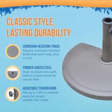 Island Umbrella Base Media Redonda de Resina para Paraguas café 20 Libras - Marrn - Ver 5