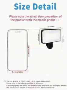Baijun XU LED Mobile Phone Lighting Device, Clamp-Type Portable Photography Lamp, Suitable For Mobile Phone LED Lights, Featuring 3 Levels Of Color Temperature Adjustment. Powered By USB Or Battery, Compatible With Mobile Phone Camera Shooting Equipment. Can Create Instant Beauty Lighting Effects Anytime And Anywhere. - A - View 5