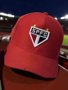 Bonés Aba Curvada, São Paulo. - Vermelho - Visão 1