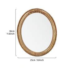 1pc Vintage Lace Pattern Oval Decorative Wall Mirror, European Style Home Decor Wall Art, Creative Vanity Mirror, Suitable For Wall Decor, Dressing Table Mirror And Photography Props - Multicolor - View 14