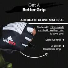 Guantes de ciclismo para bicicleta guantes de bicicleta de montaña antideslizantes acolchados transpirables con medio dedo accesorios deportivos para hombres y mujeres - Negro  Medio dedo - Ver 6