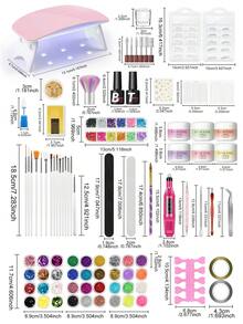 Bộ dụng cụ làm móng acrylic COSCELIA kèm đèn LED UV và máy mài móng để tự làm móng nghệ thuật và nối móng. - Nhiều màu - Xem 9