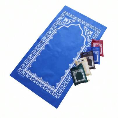 Thảm cầu nguyện du lịch di động, thảm cầu nguyện bằng polyester chống thấm nước, thảm cầu nguyện du lịch, quà tặng lễ hội (68cm*108cm)