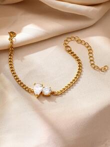 Pulsera de cadena de mano delicada chapada en oro, cadenas de eslabones hechas a mano que conectan brazaletes de arnés, joyería de mano para mujer, regalo, joyería de playa de verano - B2339 - Ver 6