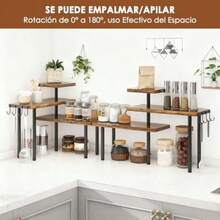 Organizador de Enera de 3 Nive Organizador de Especias para Gabinete Gi 360º Soporte de Especias para Despensa para Despensa Organización y Almacenamiento - Marrn - Ver 5