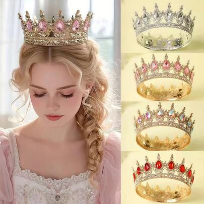 1 chiếc vương miện cài tóc kiểu công chúa thanh lịch, phụ kiện trang trí bánh sinh nhật, vương miện cài tóc hình giọt nước kiểu Baroque bằng hợp kim, quà tặng sinh nhật, trang trí tiệc cho người lớn.