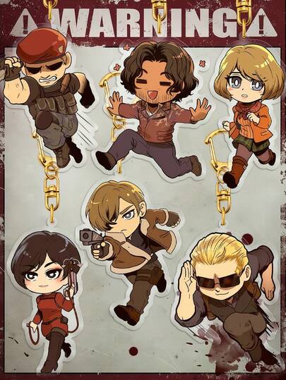 Porte-clés BIOHAZARD 4, porte-clés, porte-clés anime, Leon S. Kennedy, Wong, Albert Wesker, Jack, Luis, Ashley, porte-clés Leon, charm de sac, charm de voiture, décoration pendentif, cadeau d'anniversaire, faveur de fête