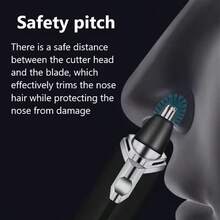 男士鼻毛耳毛修剪器 - 面部毛发去除器 - 便携式剃须工具，静音高效，电池供电 - 黑色 - 查看 7