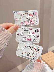 SANRIO Hello Kitty卡通元素3D立体高清镜头膜，卡通相机镜头保护膜，适用于 17 Pro Max，母亲节生日礼物 - 彩色 - 查看 3