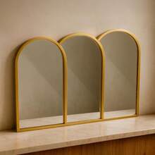 GAON. Espejo Decorativo de Pared Moderno Minimalista Triple Arco Ideal para Sala Baño Comedor Dormitorio Oficina e Interiores 91.5 CM - Plateado - Ver 7