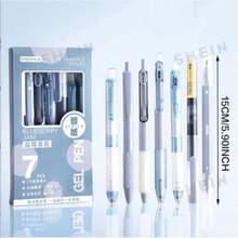 7pcs/Set ST Fine Tip Fountain Pen, Multi-Combination Set, Student Quick-Drying Calligraphy Brush Pen, Black Ballpoint Pen - Sets - View 8