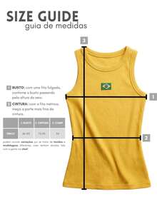 Controverso Women's Tank Top Brazil Ribbed Embroidered Blouse Flag Top Women's Premium - Yellow - View 10