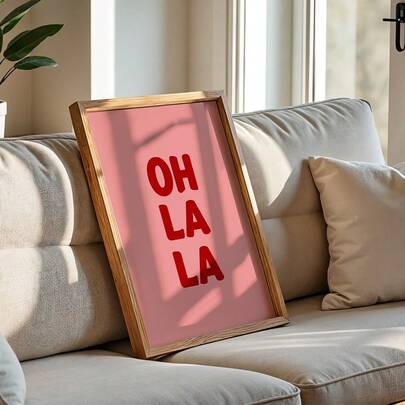 Wandkunst, Modeposter, einzigartiges Leinwandbild im Girly-Stil, Oh La La rosa Kunstdruck, Wohnzimmerdekoration, ästhetisches Schlafzimmerdesign, Geschenk für Freunde, Einweihungsgeschenk, ungerahmt