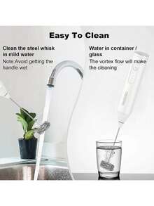 3-Speed 300mAh Rechargeable Automatic Handheld Electric Milk Frother - White - View 3