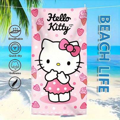 1 Khăn tắm in hình - Được trang trí bằng các hình ảnh đáng yêu (Được thiết kế đặc biệt cho các hoạt động bơi lội). Được làm từ chất liệu sợi nhỏ mềm mại, thấm hút cao.
