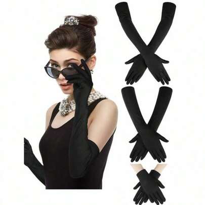 Bộ găng tay opera cổ điển D EXCEED 1 đôi/3 đôi/12 đôi, găng tay nữ có thể điều chỉnh độ dài (từ khuỷu tay đến cổ tay), phụ kiện trang phục thập niên 1920 và bộ quà tặng Ngày của Mẹ thanh lịch cho tiệc trà hiện đại, Halloween.