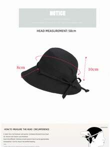 1pc Women's Outdoor Sun Hat, Fashion Versatile Bow Decor Wide Brim Bucket Hat, Flattering - Multicolor - View 5