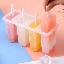 1个带盖6/4冰棒模具，塑料DIY冰棒托盘，冰箱甜点套装，夏季冰淇淋制作工具 - 彩色 - 查看 14
