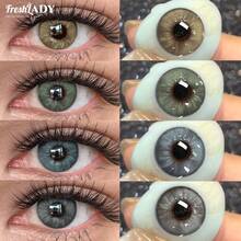 FRESH LADY 1副棕色美瞳，适合日常佩戴、约会妆容、工作、婚礼或角色扮演，一年用量，14.2毫米 - 摩卡棕 - 查看 1