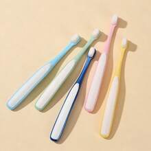 1 bàn chải đánh răng cho thú cưng, lông mềm, đầu nhỏ, chăm sóc răng miệng cho mèo và chó. - Hồng - Xem 5