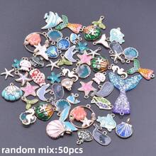 Bộ 30/50/100 mặt dây chuyền hình sinh vật biển bằng hợp kim kẽm tráng men, nhiều màu sắc, thích hợp để làm đồ trang sức như vòng cổ, bông tai, vòng tay và các phụ kiện thủ công DIY khác. - Hỗn hợp ngẫu nhiên khác nhau - Xem 16