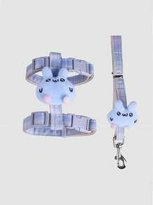 1pc Rabbit Leash, I-Beam Adjustable Rabbit Harness, Cute Rabbit Harness, Rabbit Leash, Suitable For Small To Medium-Sized Animals, Collar And Leash, Harness With Leash, Adjustable Leash, Rabbit Pet Accessories, Rabbit Pet Supplies, Bunny Harness, Cat Harness, Harness For Dog, Dog Harness, Bunny Stuff - Multicolor - View 6