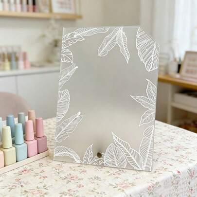 1pc Transparent Acrylic Floral Pattern Fake Nail Art Display Board, Nail Art Photography Prop Background, Creative Butterfly Design Nail Sample Display Rack