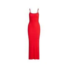 SKIMS Soft Lounge Long Slip Dress | Ribbed Maxi Gown, Ultra-Soft Modal-Spandex Sculpting Fit Floor-Length Bodycon - Cherry - View 6