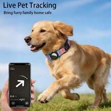 1pc Pet Collar With Airtag Holder, Reflective Adjustable Anti-Lost Positioning Collar For Medium & Large Dogs (Airtag Not Included) - Black - View 3