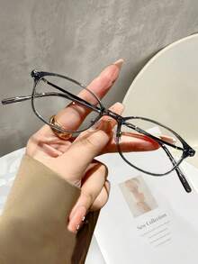 1 par de gafas de moda con lentes transparentes de estilo nerd versátil, con vibra académica retro, marco ultraligero y duradero, perfectas para el trabajo y el uso diario, accesorio elegante para la fotografía callejera y looks sin maquillaje - Multicolor - Ver 7