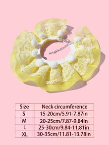 Lace Collar For Pets, Teddy Bib, Cat & Dog Outdoor Photo Prop Accessory, Gift - Yellow - View 2