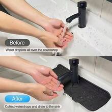 Silicone Faucet Drain Mat, Anti-Splash Kitchen Sink Splash Guard Mat, Narrow Sloped Drain Mat, Countertop Splicing Mat - Multicolor - View 10