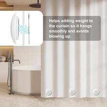 Nam châm giữ rèm tắm, ngăn rèm bị gió thổi bay, thích hợp dùng cho rèm cửa, cờ, khăn trải bàn. - trắng - Xem 5