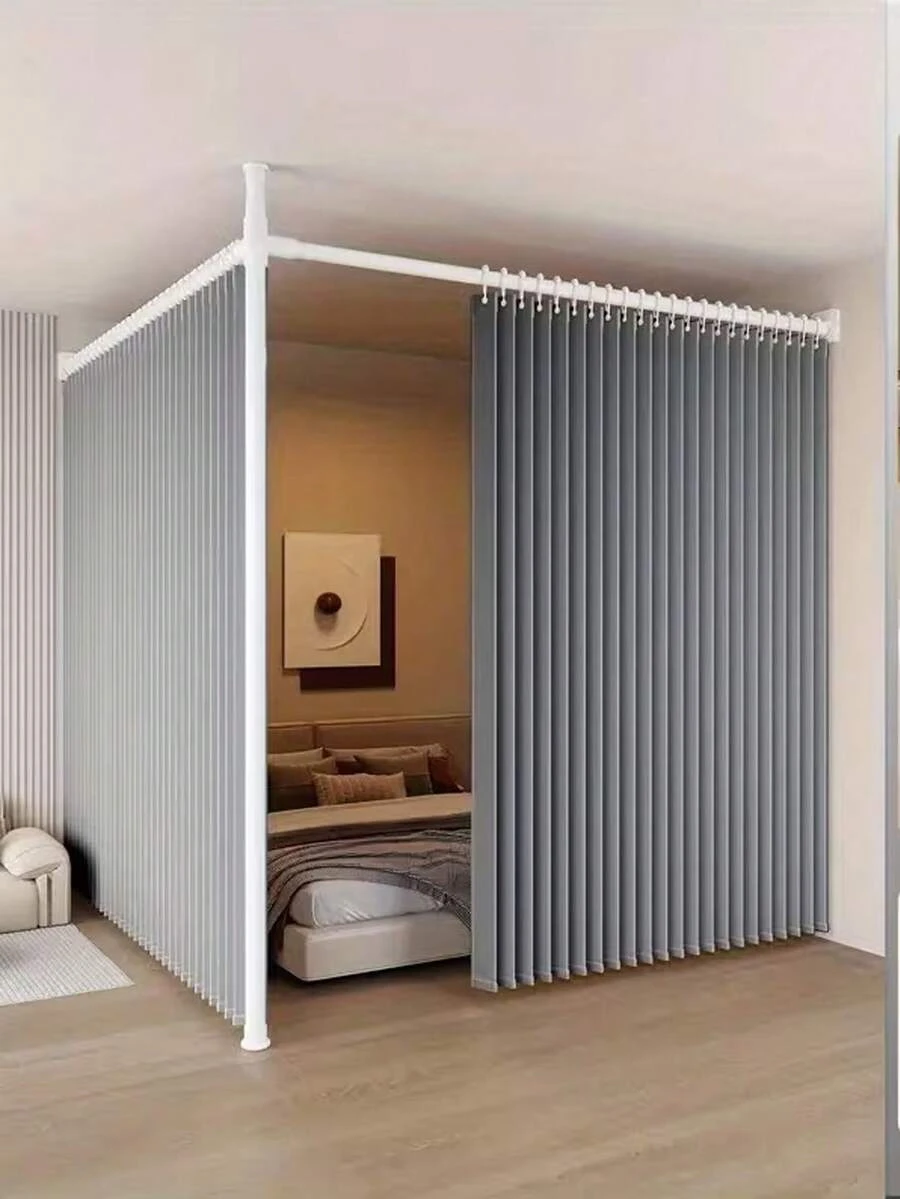 Rèm cửa trượt gấp gọn, rèm ngăn phòng ngủ, không cần khoan, rèm ngăn phòng tắm, nhà bếp.