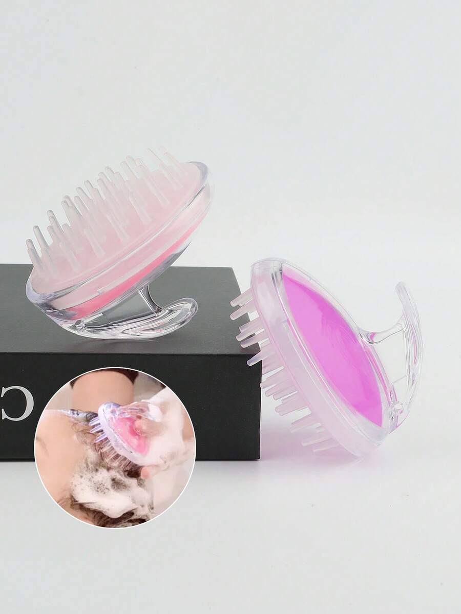 Bàn chải gội đầu trong suốt như pha lê, bàn chải massage đầu bằng silicon, lược gội đầu, dụng cụ chống ngứa da đầu, lược gội đầu và bàn chải tóc hai trong một, có thể tháo rời và dễ dàng vệ sinh. - Nhiều màu - Xem 1