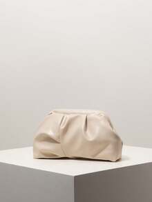 Borsa clutch da donna, design arricciato, adatta per serate di gala, abiti da festa, ballo, matrimonio, elegante portafoglio da donna, motivo casuale - Albicocca - Visualizzare 2