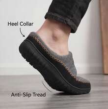 Men's Fuzzy Moccasin Slippers With Memory Foam & Non-Slip Sole, Cozy Indoor/Outdoor Winter Shoes For Comfort And Style - 深灰色 - 查看 6