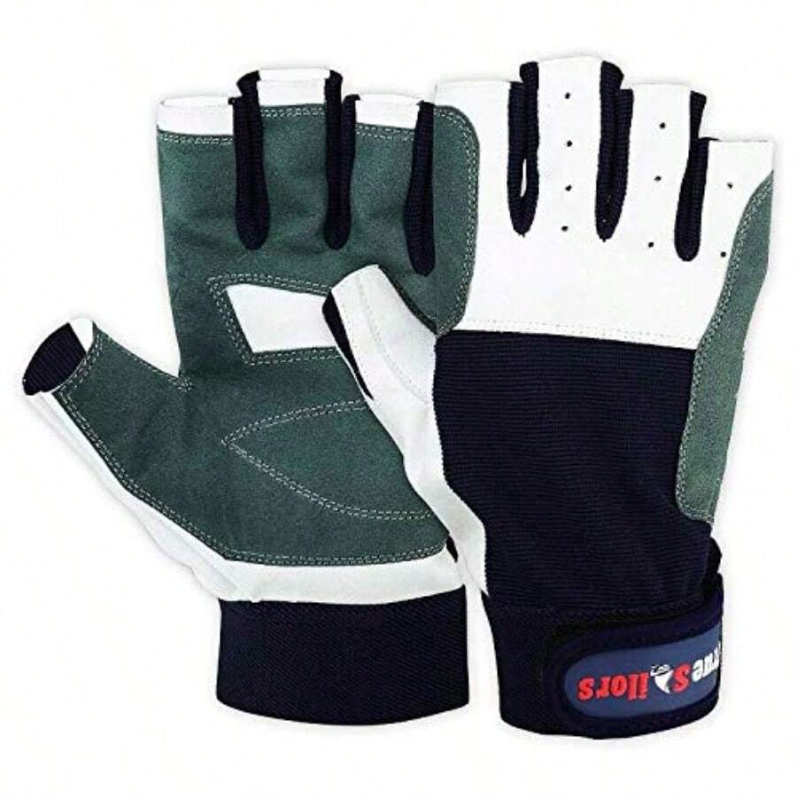MRX Guantes de Vela para Hombre Color Blanco/Azul - M - Ver 1