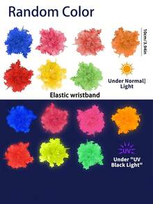 16pcs Glow Bracelets, Flashing Star Decor, Party Supplies Set, Neon Style Bracelet Decor, Create Festive Atmosphere Props, Suitable For Birthday, Holiday, Home Party/Solo Party/Football Cheering Bracelets, Luminous Glow Bracelets - Fluorescent Black Light Reactive Party Favors, Birthday Supplies, Sequin Decor Bracelets - Multicolor - View 8
