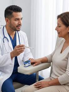 2 Piezas de Oxímetro o 1 Oxímetro MÁS 1 Termómetro, Pulso Digital de Dedo Índice con Pantalla LED Oxigeno en la Sangre Pediátrico Medidor de Saturación de Oxígeno en Sangre, Monitor de Ritmo Cardíaco - Blanco - Ver 6